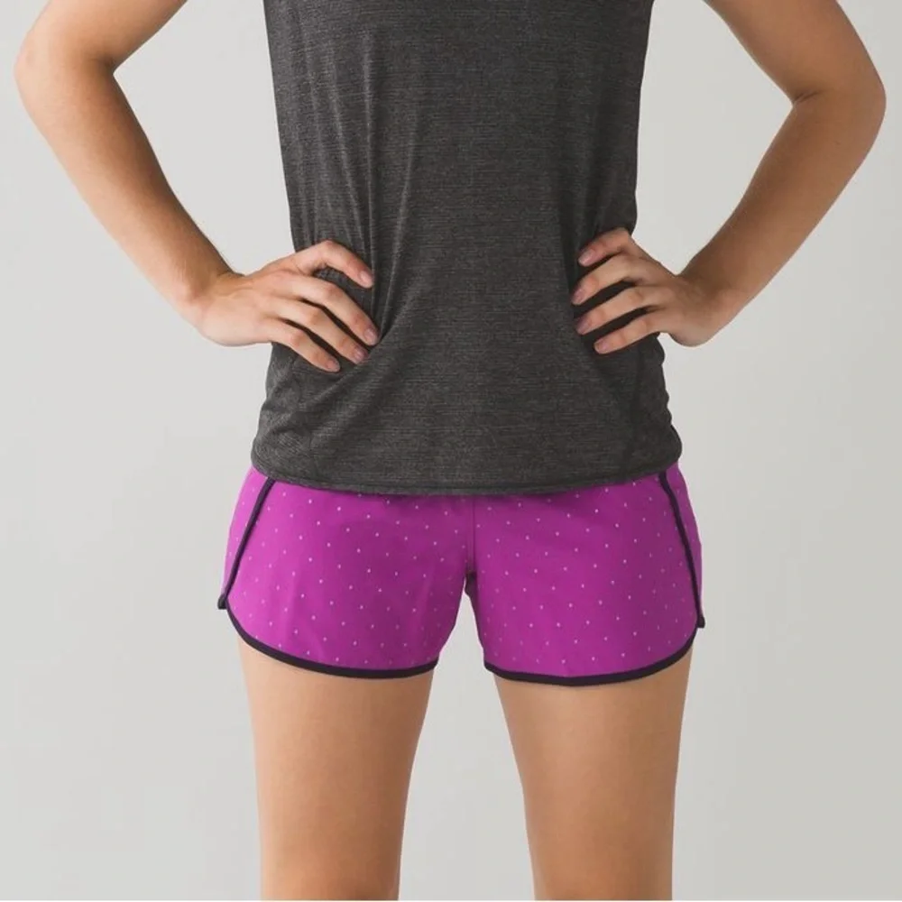 Lululemon Run Times Reflective Short Purple Polka Dot